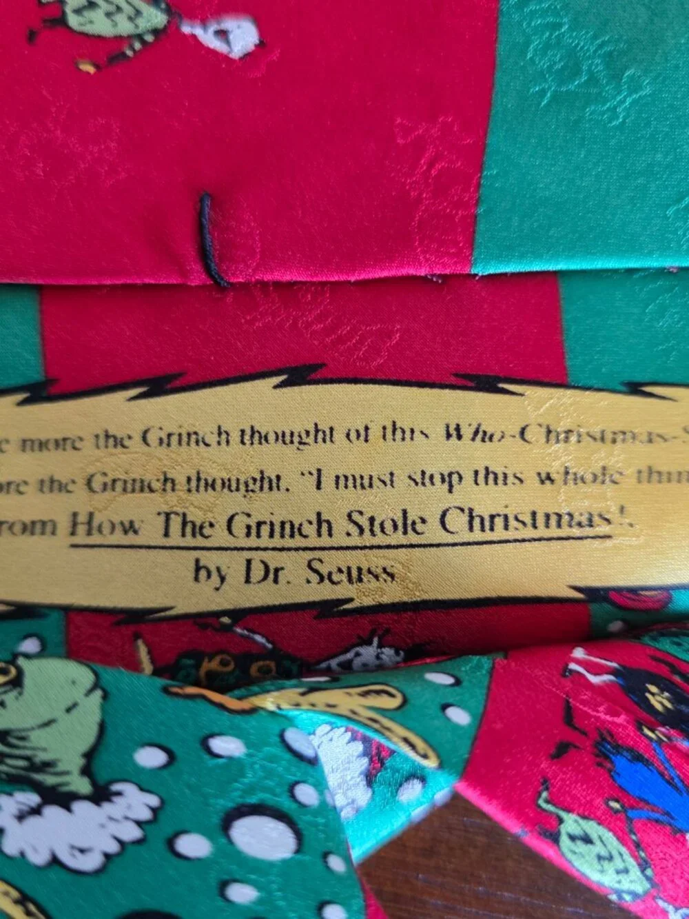 Dr. Seuss Silk Christmas Neck Tie How The Grinch Stole Christmas 1996 Vintage
